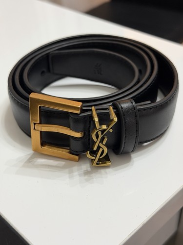 Ysl leather belt 95cm - leather,