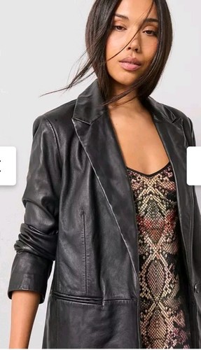 Leather blazer size - leather,